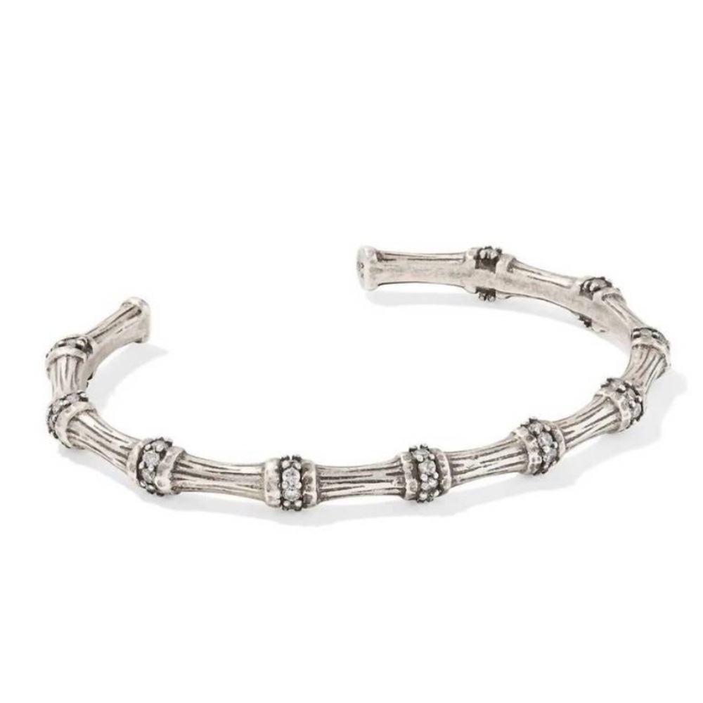 NEW KENDRA SCOTT‎ women's maura bamboo cuff bracelet in rhodium
